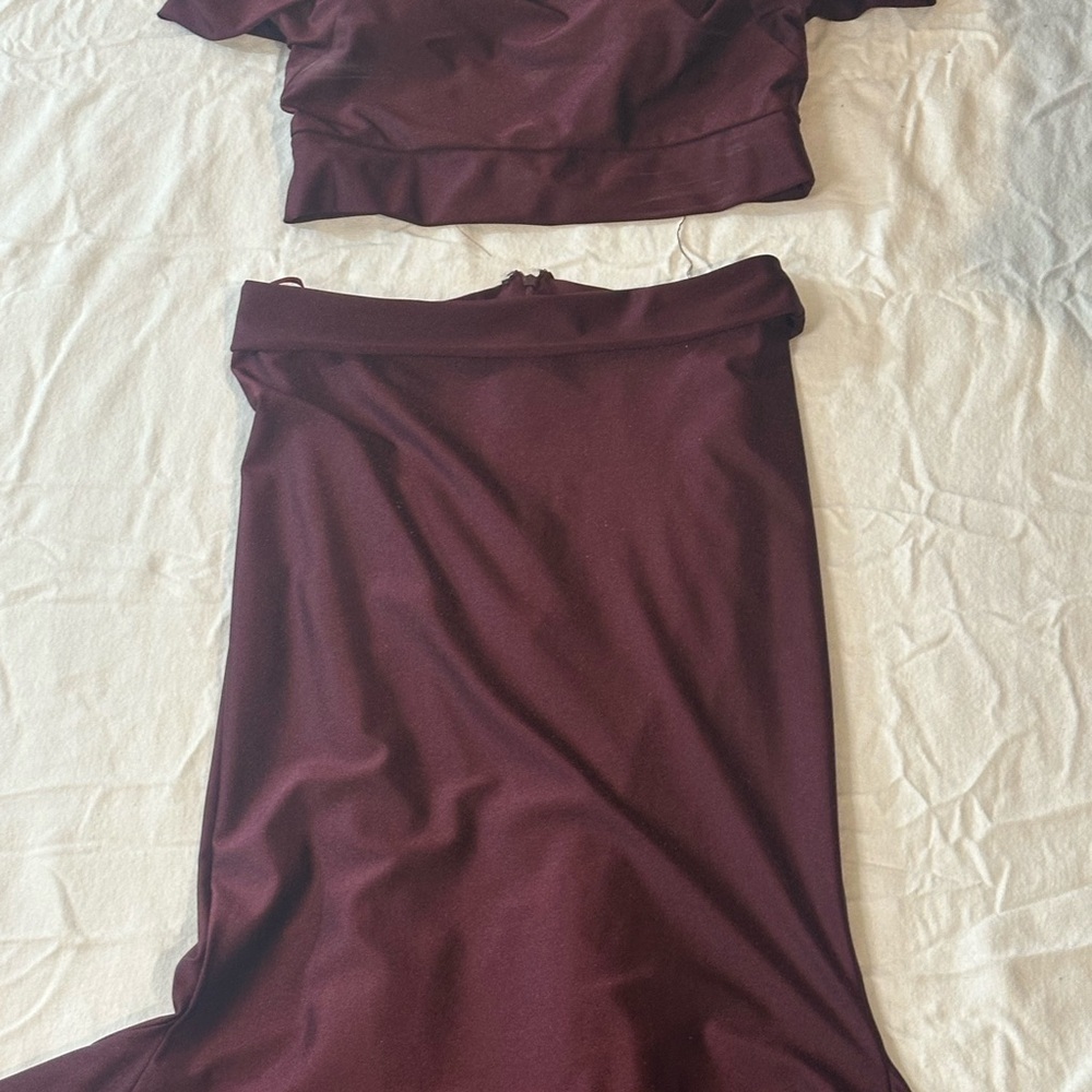 2 piece off the shoulder Jessica Angel gown.